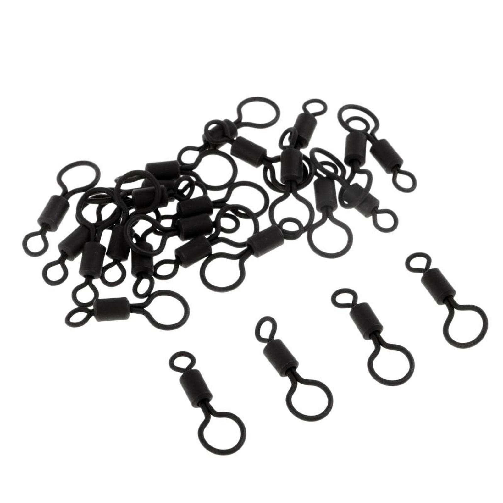 Fishing Rod Spinning - Émerillons de pêche rotatifs noirs mats